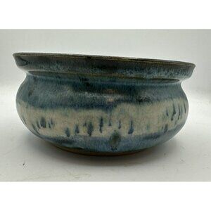 John Dunlap Stoneware Pottery Studio Artisan Hand Thrown Earth Tones Bowl